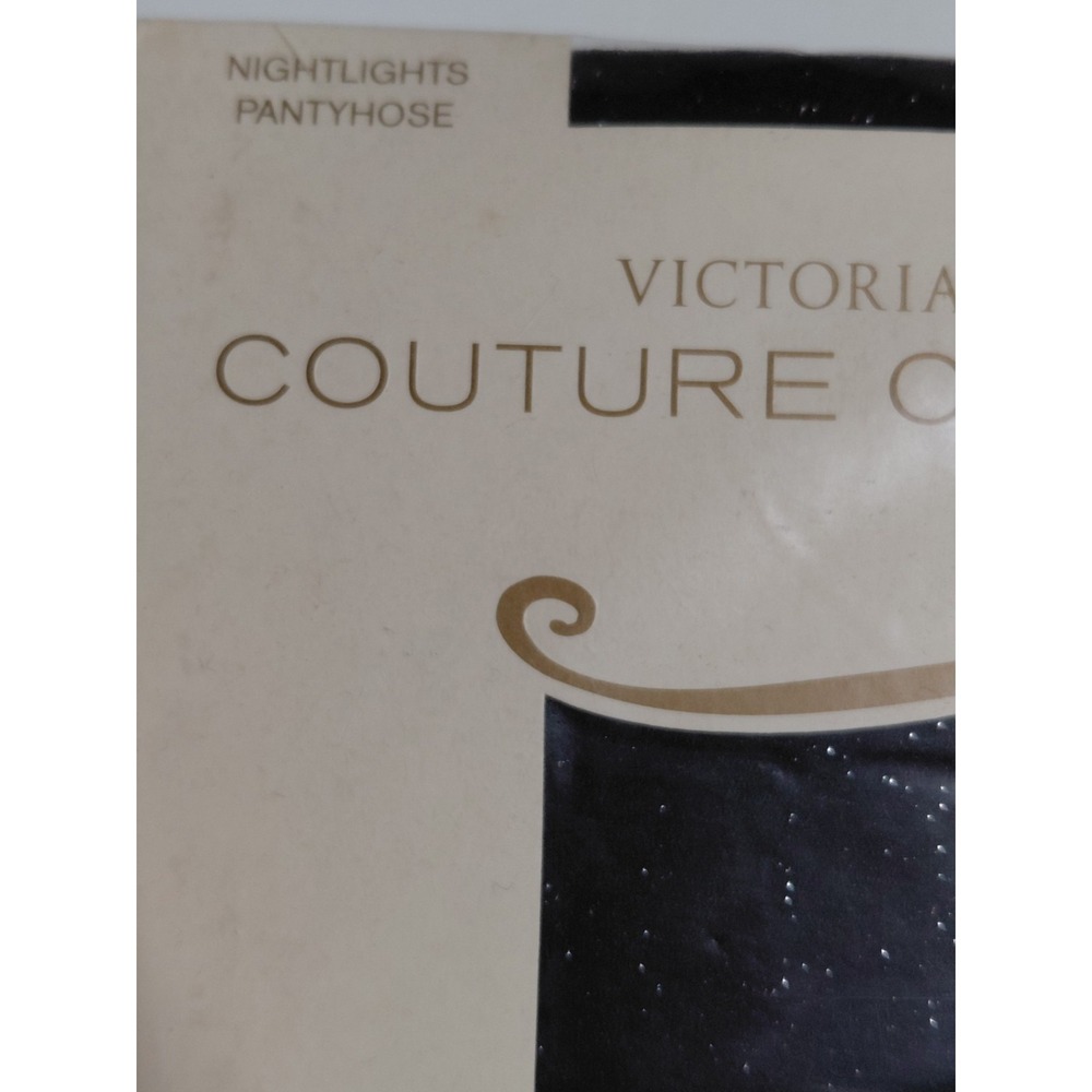 Vintage Victoria's Secret Couture Collection Nightlights Pantyhose Sparkle Blk L - Picture 6 of 6